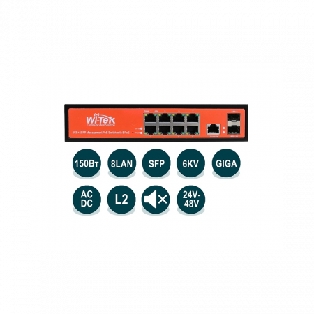 Управляемый гигабитный L2 коммутатор Wi-Tek WI-PMS310GF-Alien-I (v2)