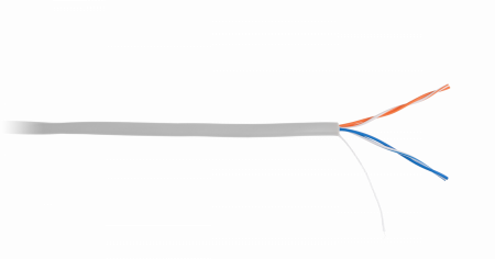 EC-UU002-5-PVC-GY Кабель U/UTP 2 пары, Кат.5, медный, внутренний, PVC, серый,305м