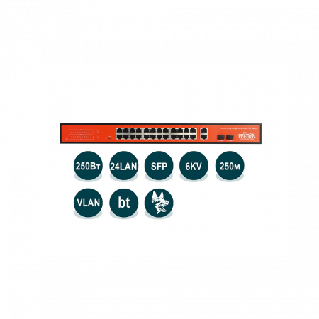 Неуправляемый коммутатор WI-PS526GV с функцией Wi-Tek WI-PS526GV